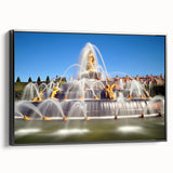 Black and white framed canvas of the Versailles landscape, ideal for bedroom wall decor.