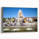 Landscape art painting of the Versailles gardens on a framed canvas.