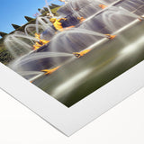 Art deco poster of Versailles scenery in muted earth tones on rolled canvas, suitable for dining room wall art.