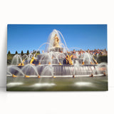 Black and white photo of the Versailles Palace on stretched canvas, suited for kitchen wall art.