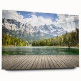 Acrylic print of a Bavarian landscape in muted earth tones, ideal for bedroom or dining room art.