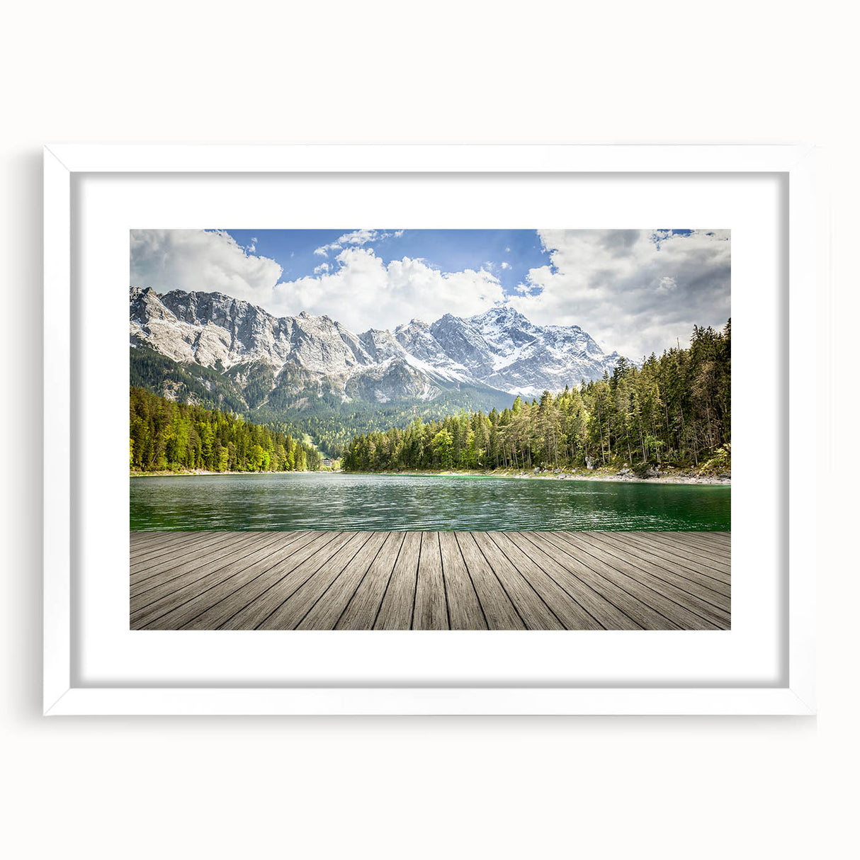 Textured art depicting an abstract Bavarian landscape in muted earth tones, framed with a white mat, ideal for bedroom decor.