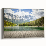 Landscape art painting of Bavarian scenery on framed canvas, featuring a blend of vibrant and muted colors.