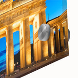 Large abstract depiction of Berlin on acrylic glass in mid-century modernist style, suitable for dining room art.
