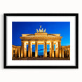 Abstract art print of Berlin cityscape in vibrant, colorful hues on a large textured canvas, ideal for living room decor.