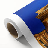 Art Deco poster of Berlin skyline in pastel shades on rolled canvas, ideal for nursery wall art or dining room ambiance.