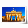 Rolled print of Berlin skyline with soft pastel shades on canvas, suitable for dining room wall art.
