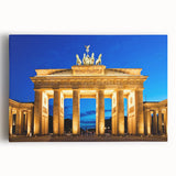 Black and white photograph of Berlin skyline on stretched canvas, suitable as kitchen or bedroom wall art.