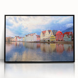 Large abstract wall art of Munich skyline in muted gray and black tones on a framed acrylic.