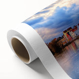 Art deco poster of Munich scenery in pastel shades on rolled canvas, ideal for nursery wall art.