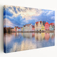 Large canvas print of Munich skyline in muted earth tones, suited for kitchen wall art.