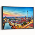 Black and white landscape art painting of a vintage European scene on framed canvas, ideal for bedroom decor.