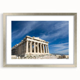 Extra large wall art featuring an abstract depiction of Athens, Greece in textured grey and silver tones on a framed canvas.