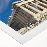 Art deco poster of Athens skyline in pastel shades on rolled canvas, suitable for dining room wall art.