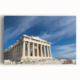 Black and white stretched canvas of Athens skyline, ideal for kitchen wall art or bedroom ambiance.