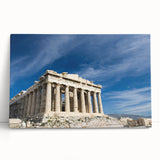 Large black and white stretched canvas of Athens scenery, ideal for kitchen wall art.