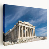 Large canvas print of Athens scenery in muted earth tones, ideal for kitchen wall art.