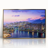 Framed acrylic print of a Crete, Greece scenery in soft pastel shades, ideal for modern art wall decor.