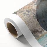 Art Deco style poster of a serene Greek landscape on rolled canvas, ideal for nursery wall art.