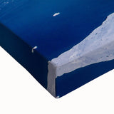 Black and white landscape art painting of Greenland on stretched canvas, ideal for bedroom wall decor.