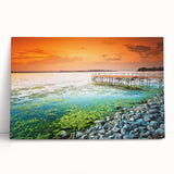 Black and white photograph of a European cityscape on large stretched canvas, ideal for kitchen wall art.