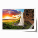 Extra large rolled print of Iceland scenery with muted earth tones, ideal for art wall dining room.