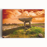 Black and white photo of an Irish countryside on stretched canvas, ideal for kitchen wall art.