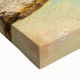 Black and white landscape art painting of Capri, Italy on stretched canvas, ideal for bedroom wall art.