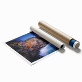 Extra large rolled print of Cinque Terre scenery with vibrant coastal colors, ideal for classy bathroom wall art.