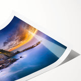 Extra large wall art featuring a line art depiction of flowers, in muted earth tones, on a rolled canvas.