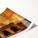 Extra large rolled print of the Colosseum in Rome, with muted earth tones, ideal for large living room wall art.