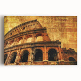 Black and white photo of the Colosseum in Rome on stretched canvas, ideal for kitchen wall art or bedroom decor.