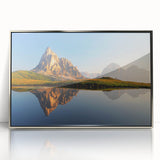 Large art print of Dolomites landscape in muted colors on framed acrylic, suitable for modern art wall decor.