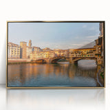 Art deco poster of Florence skyline in muted gold tones on acrylic, ideal for modern art wall decor.