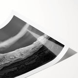 Extra large wall art featuring line art flowers and Mount Etna in muted earth tones on rolled print.