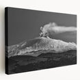 A depiction of Mount Etna in Italy on a large stretched canvas, featuring earthy tones, ideal for kitchen wall art.
