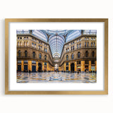 Abstract art print of Naples scenery in muted earth tones on a framed canvas, suitable for dining room decor.