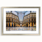 Extra large abstract print of Naples, Italy, featuring textured art in muted earth tones on a framed canvas.