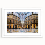 Textured art print of an abstract Naples scenery in muted earth tones, framed with a white mat, ideal for bedroom wall decor.