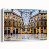 Vintage poster art of Naples with colorful palette on extra large framed canvas, ideal for living room decor.