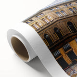 Art deco poster of Naples scenery on rolled canvas, featuring pastel shades, ideal for nursery wall art.