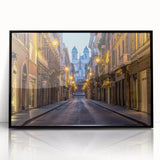 Large abstract wall art of Rome, Italy in muted earth tones on a framed acrylic, ideal for modern art wall decor.