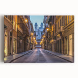 Black and white stretched canvas of Rome's cityscape, ideal for kitchen wall art or bedroom ambiance.