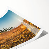 Extra large wall art featuring line art flowers in muted earth tones on a rolled print, ideal for large living room decor.