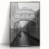 Acrylic print of Venice scenery with silver frame, featuring muted earth tones, ideal for modern art wall decor.