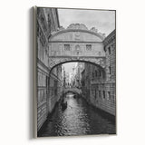 Landscape art painting of Venice on framed canvas.