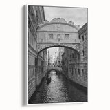 Vintage poster art of Venice scenery on framed canvas, featuring vibrant colors, ideal for living room decor.