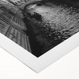 Art deco poster featuring a Venice scenery in muted pastel colors on rolled canvas, suitable for dining room wall art.