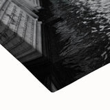 Black and white landscape art painting of Venice on stretched canvas, suitable for bedroom wall art.