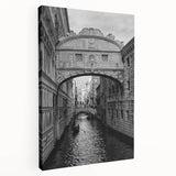 Venetian canal scene in muted earth tones on a large stretched canvas, suitable for kitchen wall art.